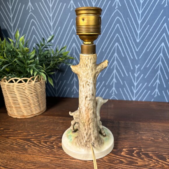 Vintage Hummel Table Lamp TMK-3 Good Friends #228 Tree Trunk Lamp Ceramic 1960's - Picture 8 of 17